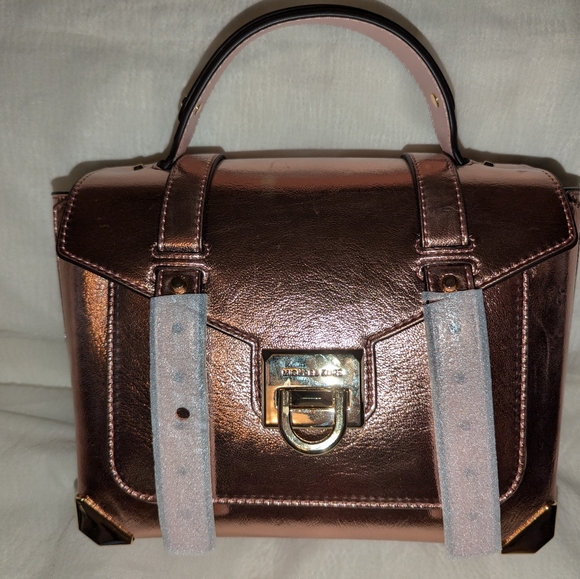 Michael Kors Manhattan Medium School Satchel Crossbody Primrose Rose Gold NWT - Picture 1 of 10